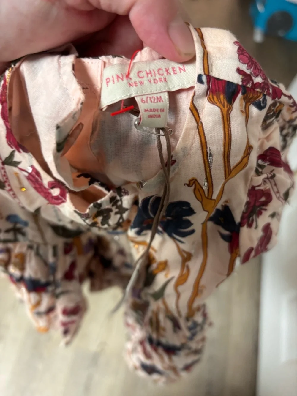 Pink Chicken Brooke Dress Set Autumn Flowers Baby Girl 6 12M NWT